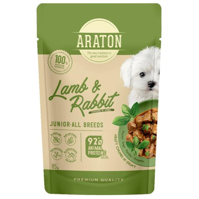 Araton Dog kaps. Junior Lamb/Rabbit 85 g