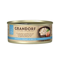 Grandorf konzerva pro kočky Kuřecí prsa s krevetami 70g