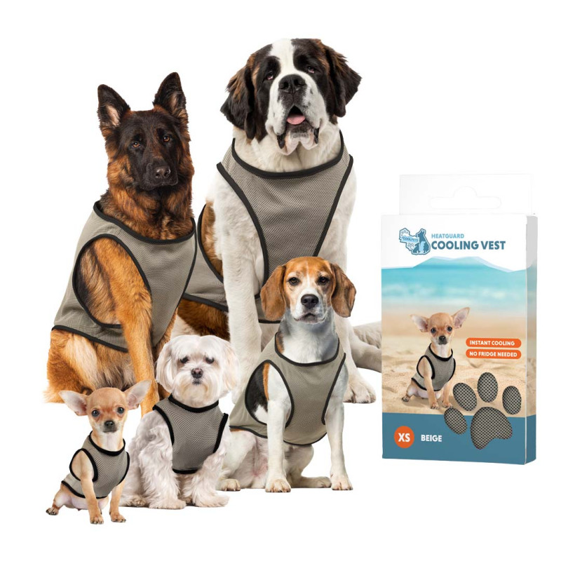 CoolPets chladící vesta Beige 40cm / XL