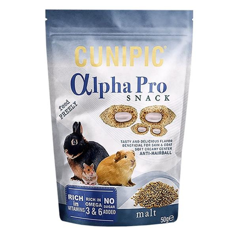 Cunipic Alpha Pro Snack Anti-Hairball Malt - slad 50 g