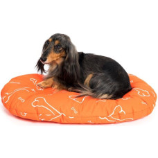 Polštář ovál bavl. Kost oranžovo/bílý 60 cm