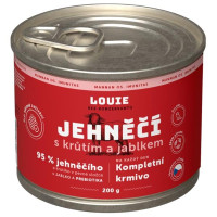 Louie konz.pro psy jehněčí, krůta, jablka 200g