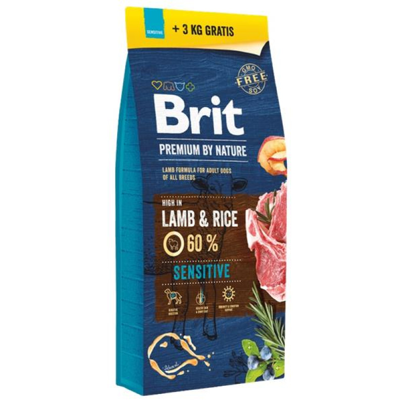 Brit Premium by Nature Dog Sensitive Lamb 15+3kg zdarma