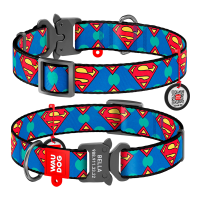 WAUDOG obojek nylonový DC Superman Logo Fastex QR (37-58cm/2,5cm) 