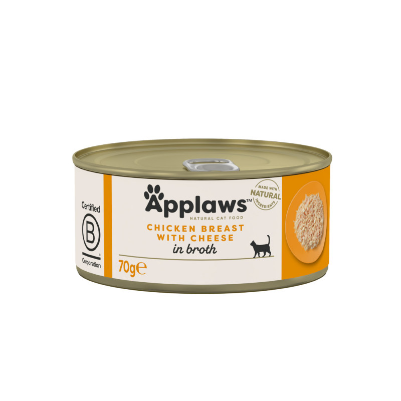 Applaws konzerva Cat Kuřecí prsa se sýrem 70g