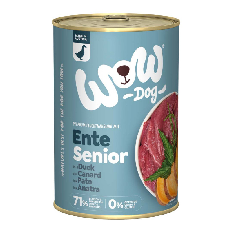 WOW Dog konzerva Kachna s batáty Senior 400g