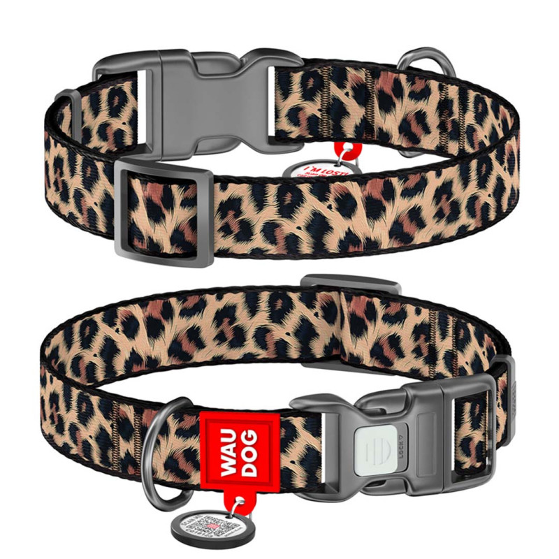 WAUDOG obojek nylon Leopard QR   (S/25-35cm/1,5cm)