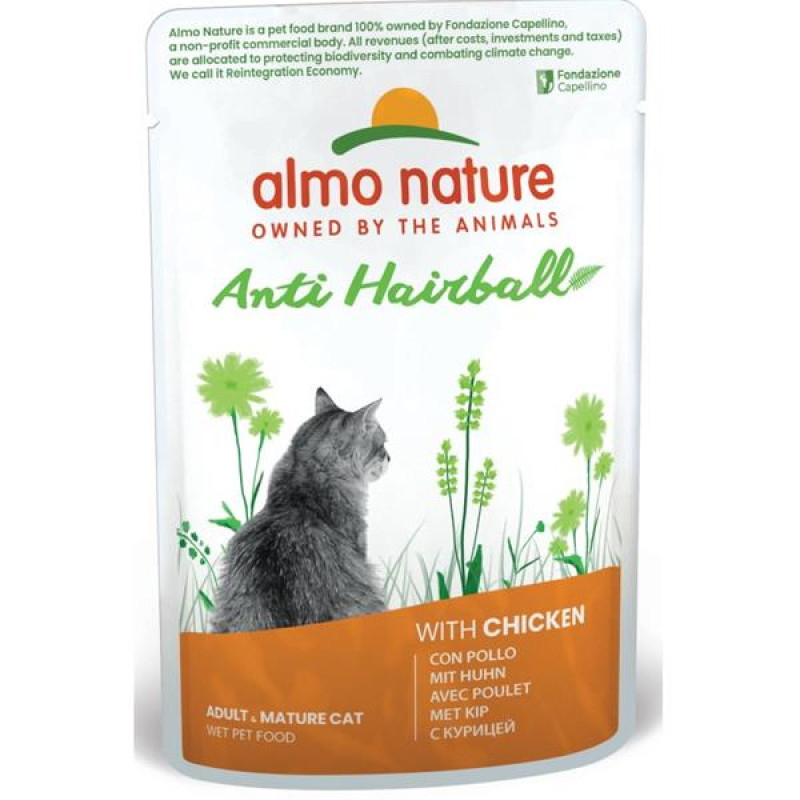 Almo Nature Daily Menu Functional cat kaps. Anti-Hairball kuře 70g