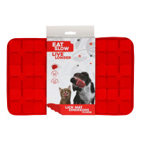 Eat Slow Live Longer lízací zpomalovací podložka Flower červená