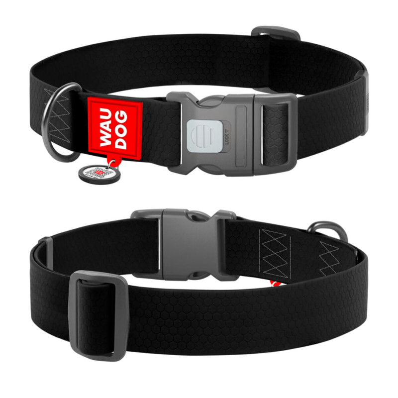 WAUDOG obojek voděodolný Collartex Plastic černý QR (46-70cm/4cm)