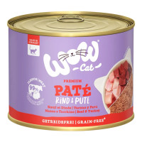 WOW Cat konzerva Paté Hovězí a Krocan Adult 200g
