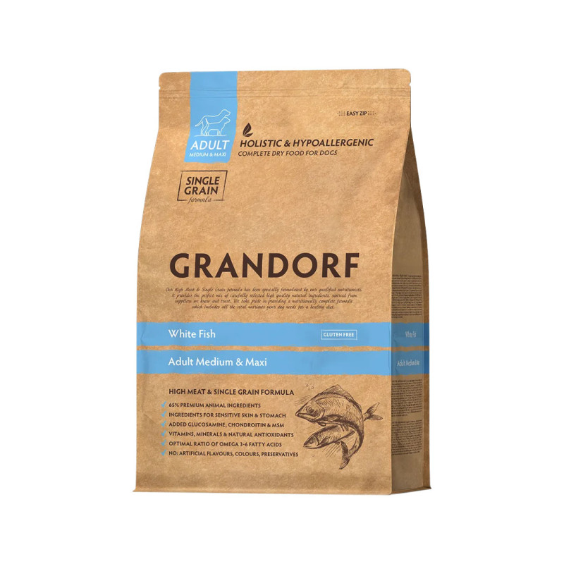 Grandorf granule pro psy Adult Medium & Maxi - Bílá ryba  3kg