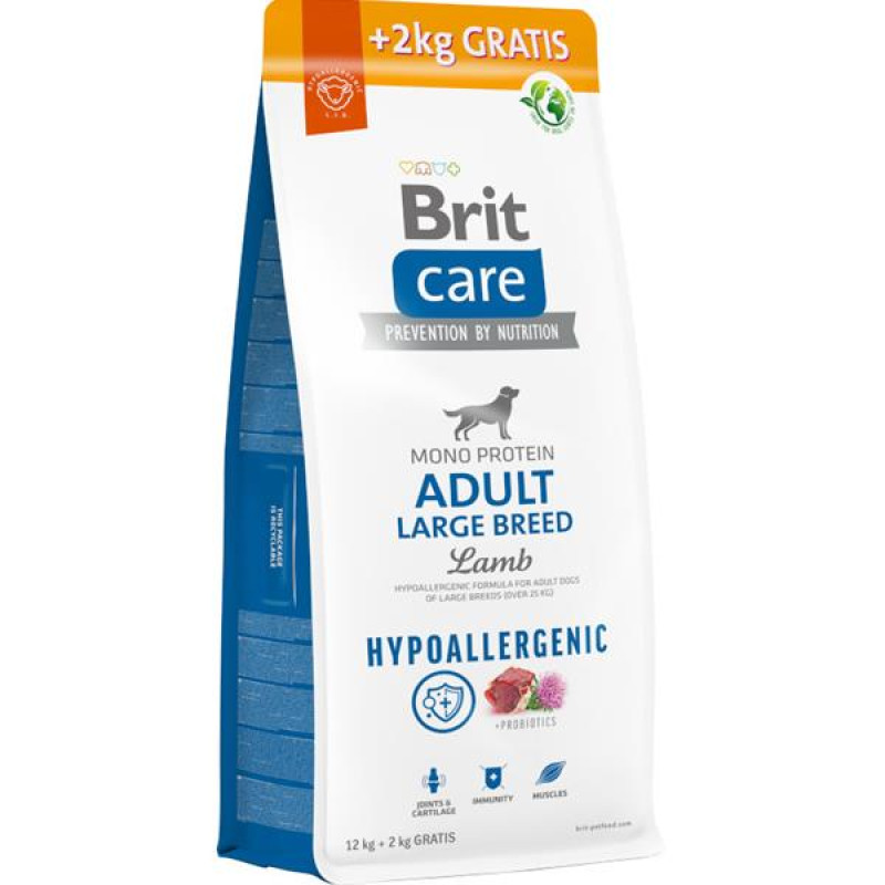 Brit Care Dog Hypoallergenic Adult Large Breed Lamb 12 +2 kg