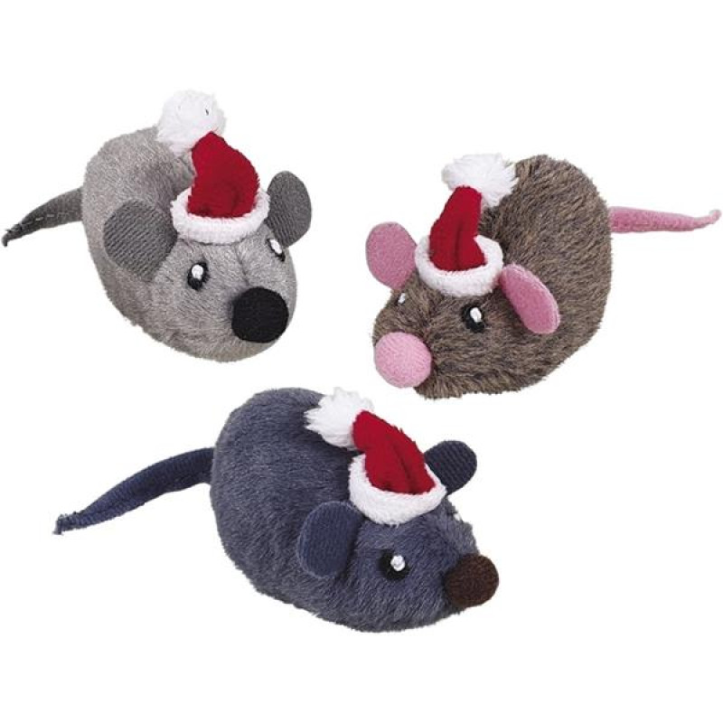 Hračka cat plyš vánoč. myš s matatabi 8cm displ. 30ks Nobby