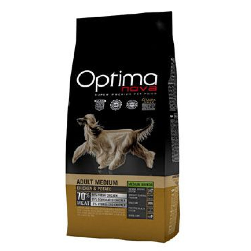 Optima Nova Dog GF Adult Medium Chicken&Potato 12kg