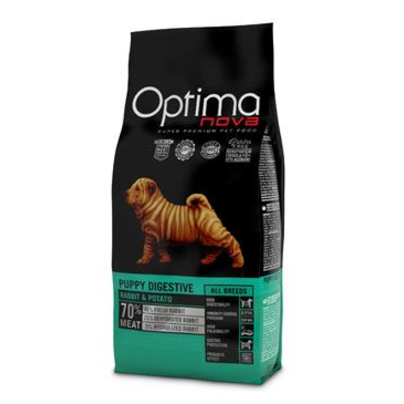 Optima Nova Dog GF Puppy Digestive Rabbit&Potato 12kg