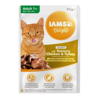 Iams Cat Adult Delights kapsa Chick&Turk. in gravy 85g