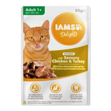 Iams Cat Adult Delights kapsa Chick&Turk. in gravy 85g