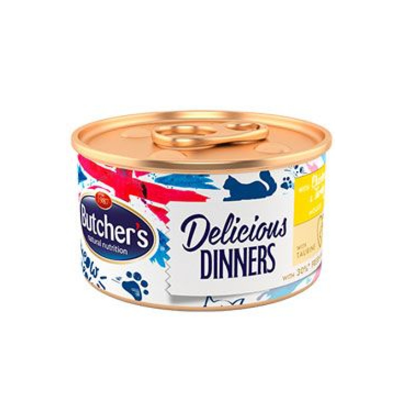 Butcher's Cat Delic.Dinners kuře+krůta konz. 85g