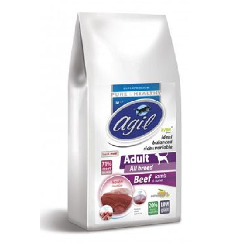 Agil Adult All Breed Low Grain Beef&Lamb&Tuna 10kg