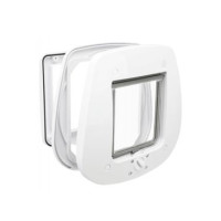 Dvířka kočka plast 4P do skla 27x26cm bílá TR