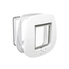 Dvířka kočka plast 4P do skla 27x26cm bílá TR