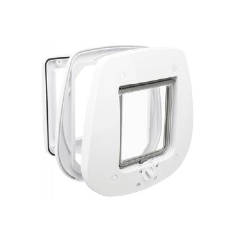 Dvířka kočka plast 4P do skla 27x26cm bílá TR