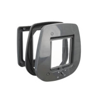 Dvířka kočka plast 4P do skla 27x26cm šedá TR