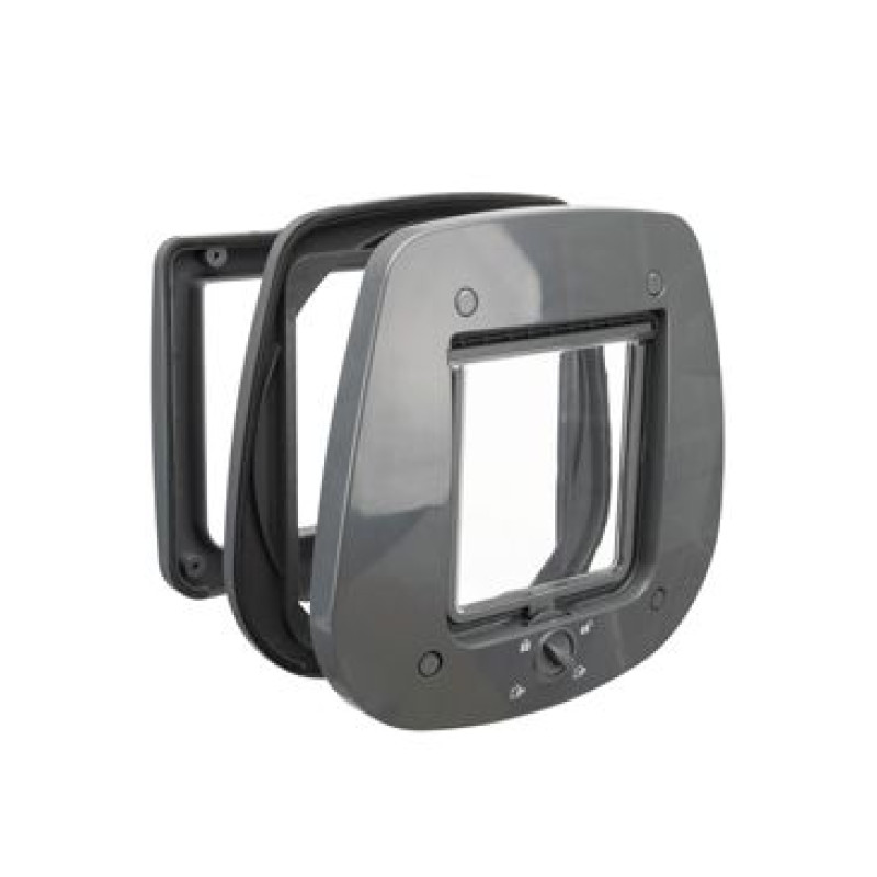 Dvířka kočka plast 4P do skla 27x26cm šedá TR