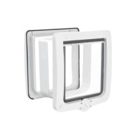 Dvířka kočka XL plast 4P s tunelem 24x28cm bílá TR