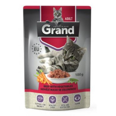 GRAND Cat kapsa Deluxe Adult hovězí se zeleninou 100g