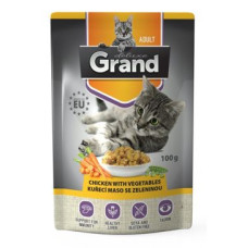 GRAND Cat kapsa Deluxe Adult kuřecí maso se zelen.100g