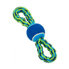 Hračka pes Bungee Smyčka Double s tenisákem m/z 28cm