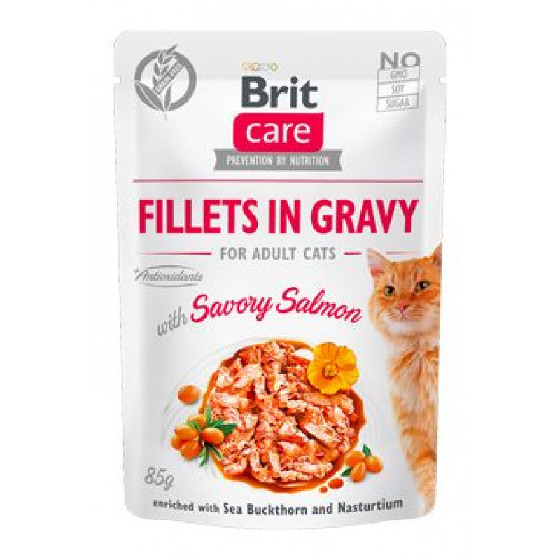 Brit Care Cat Fillets in Gravy Savory Salmon 85g