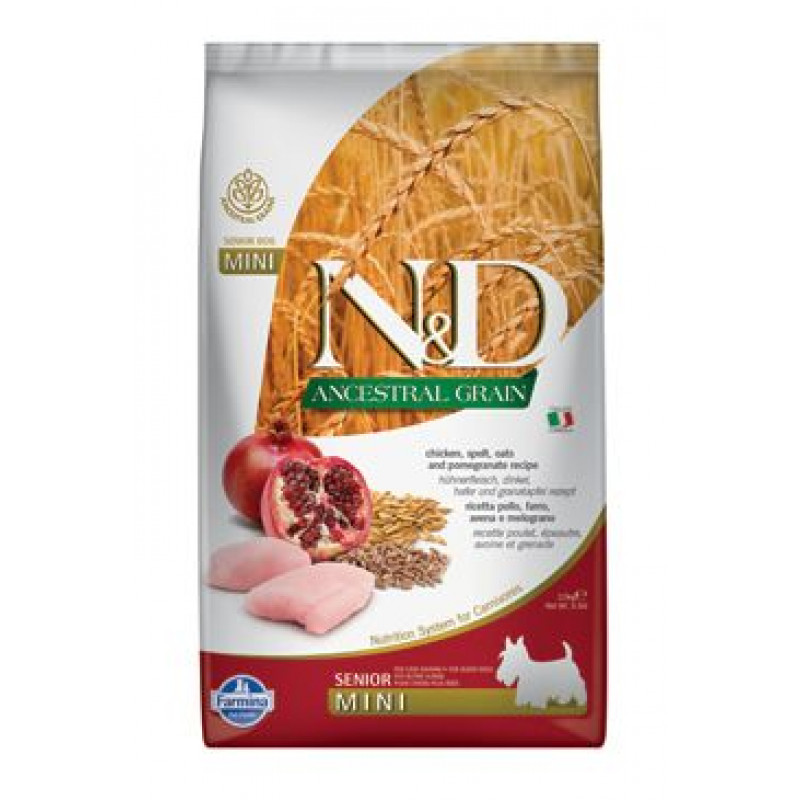 N&D LG DOG Senior Mini Chicken & Pomegranate 2,5kg