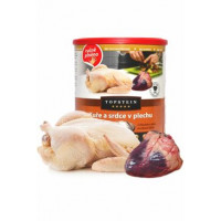 Topstein Kuře a srdce v plechu 800g