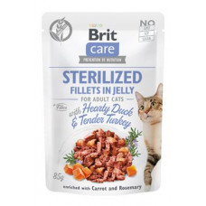 Brit Care Cat Fillets in Jelly Steril Duck&Turkey 85g