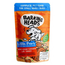 BARKING HEADS Litt.Paws Lickin Chick+Tur kapsička 150g