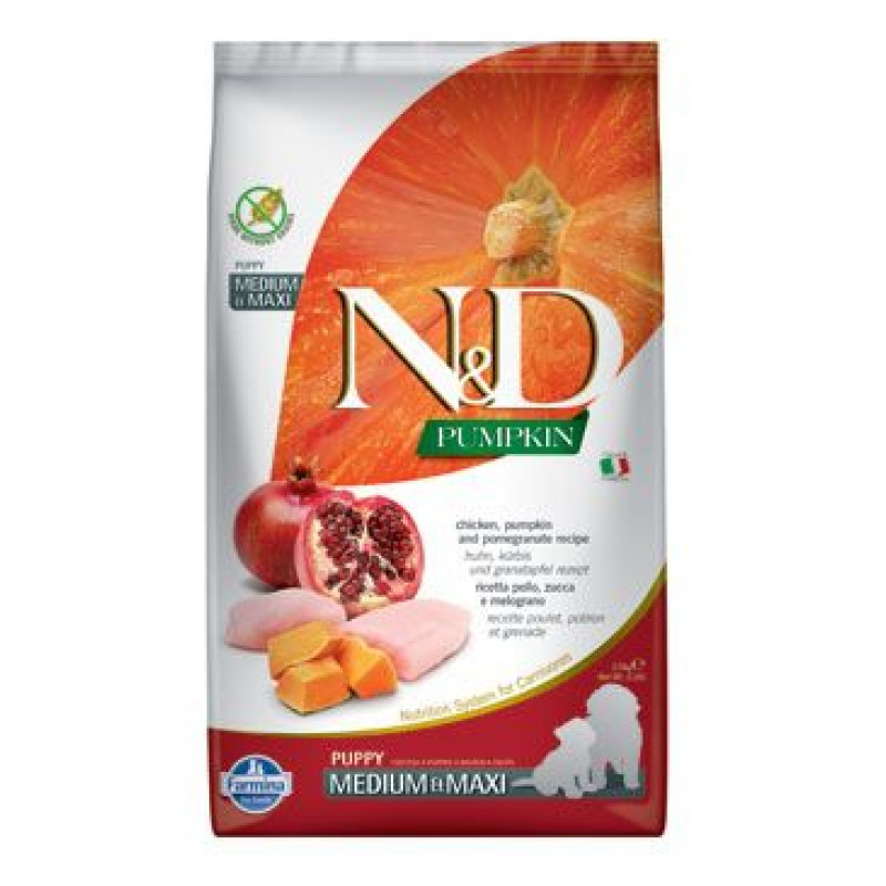 N&D Pumpkin DOG Puppy M/L Chicken & Pomegranate 2,5kg