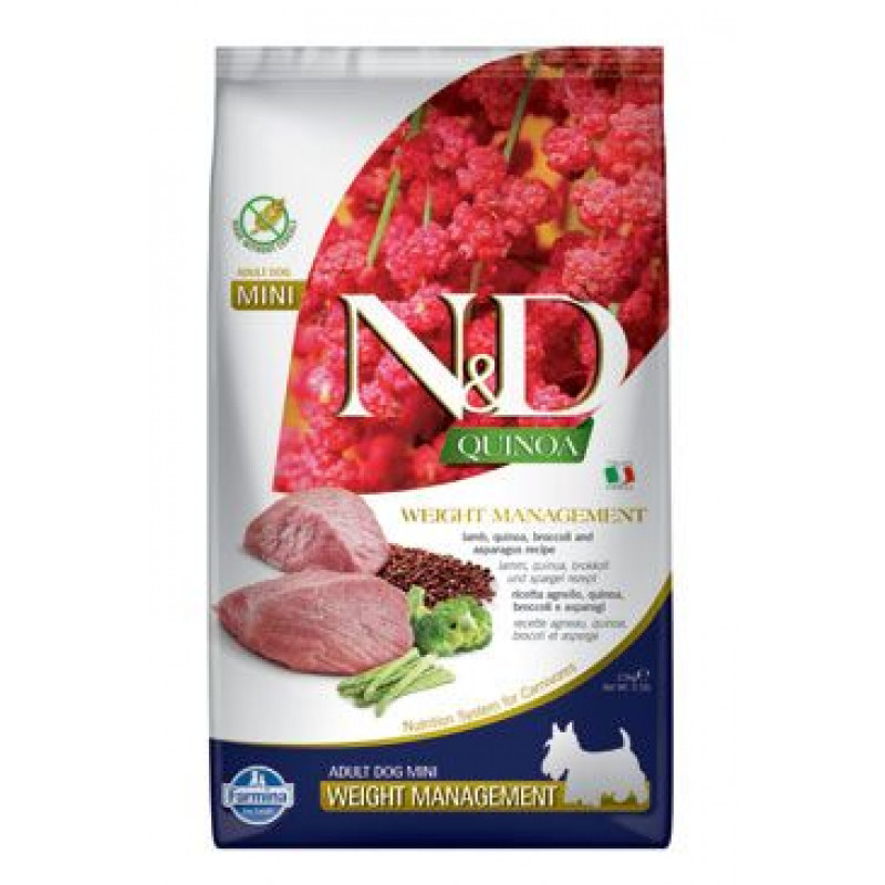 N&D Quinoa DOG Weight Management Lamb Mini 2,5kg