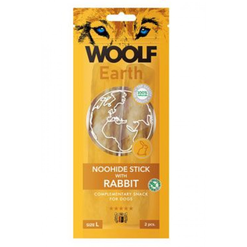 Woolf pochoutka Earth NOOHIDE L Sticks with Rabbit 85g