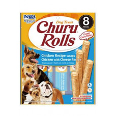 Churu Dog Rolls Chicken with Cheese wraps 8x12g