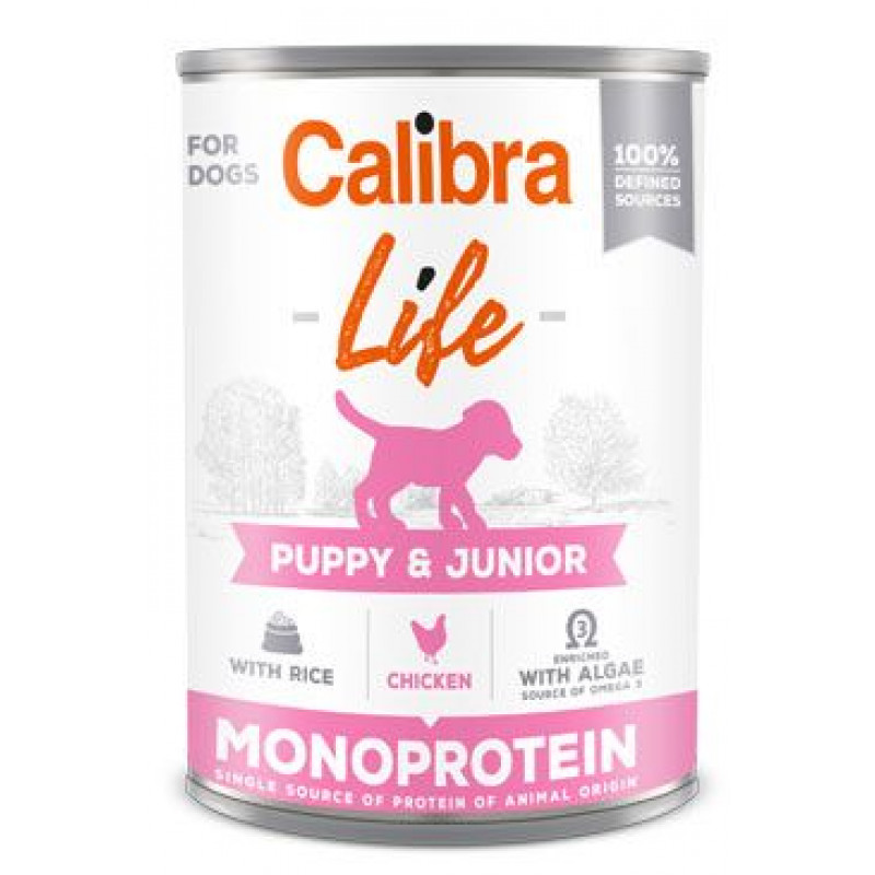 Calibra Dog Life  konz.Puppy&Junior Chicken&rice 400g