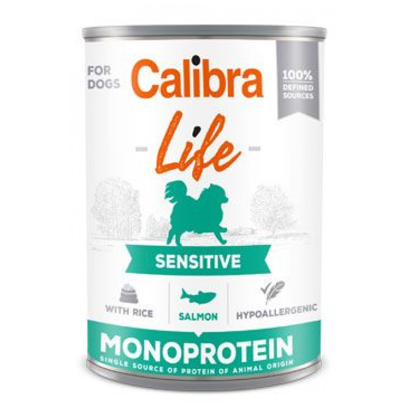 Calibra Dog Life  konz.Sensitive Salmon with rice 400g