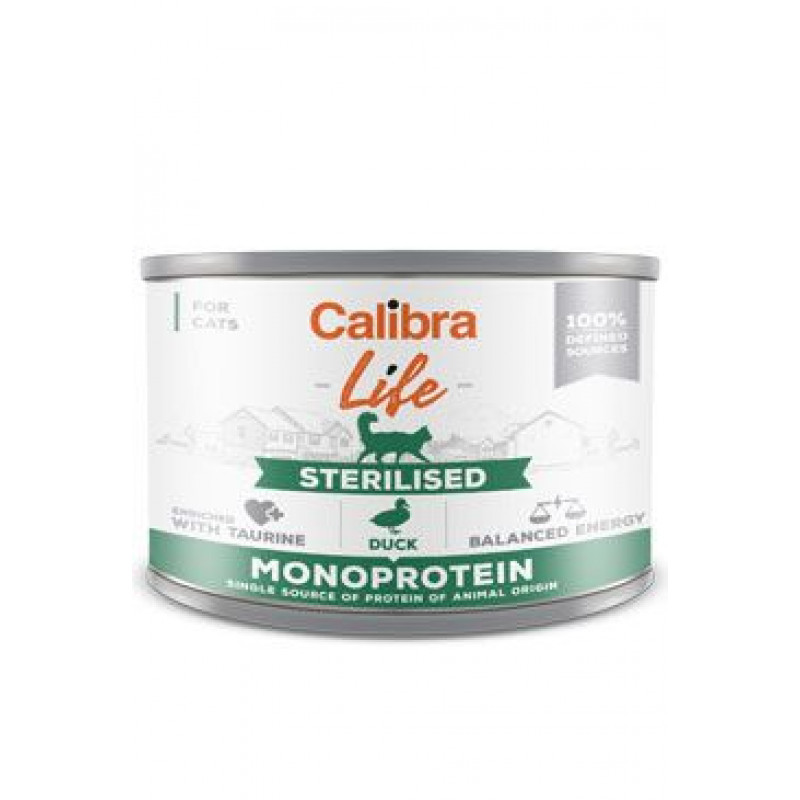 Calibra Cat Life  konz.Sterilised Duck 200g