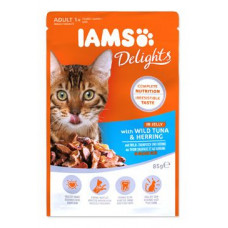 Iams Cat tuňák a sleď v želé kapsa 85g