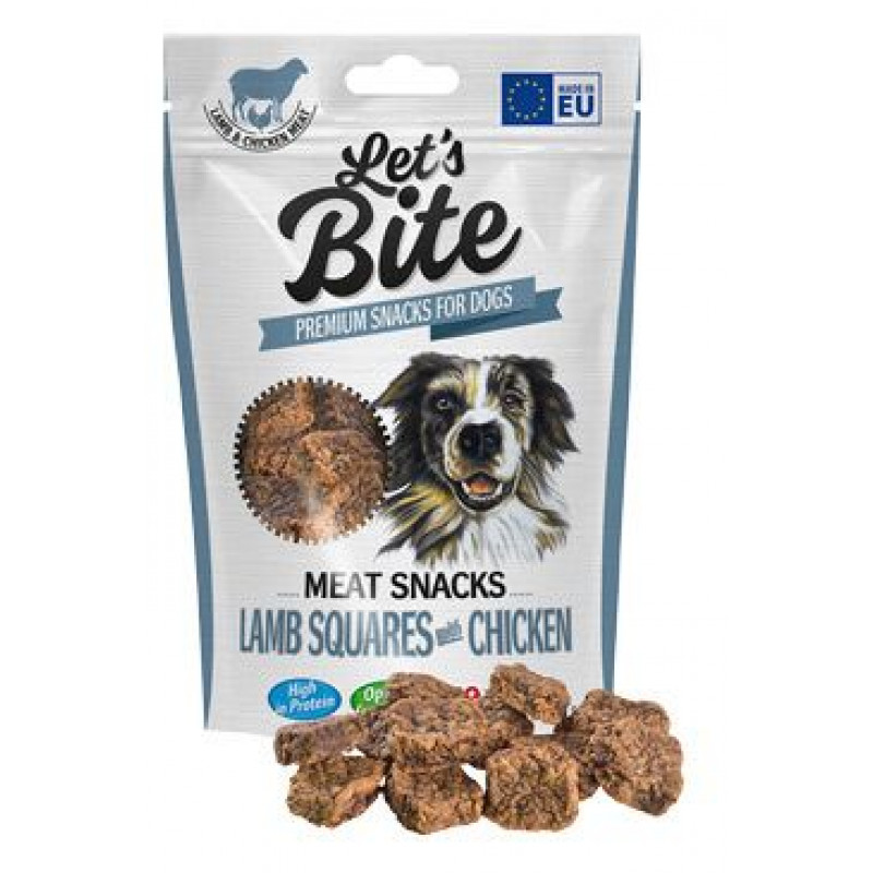 Brit Let's Bite Meat Snacks Lamb Squares & Chicken 80g
