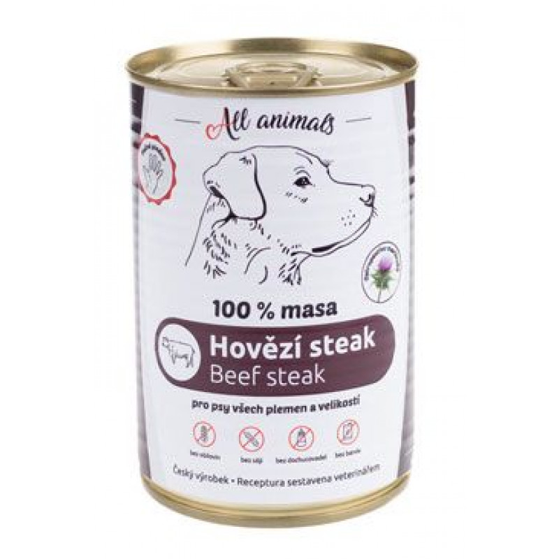 All Animals DOG hovězí steak 400g