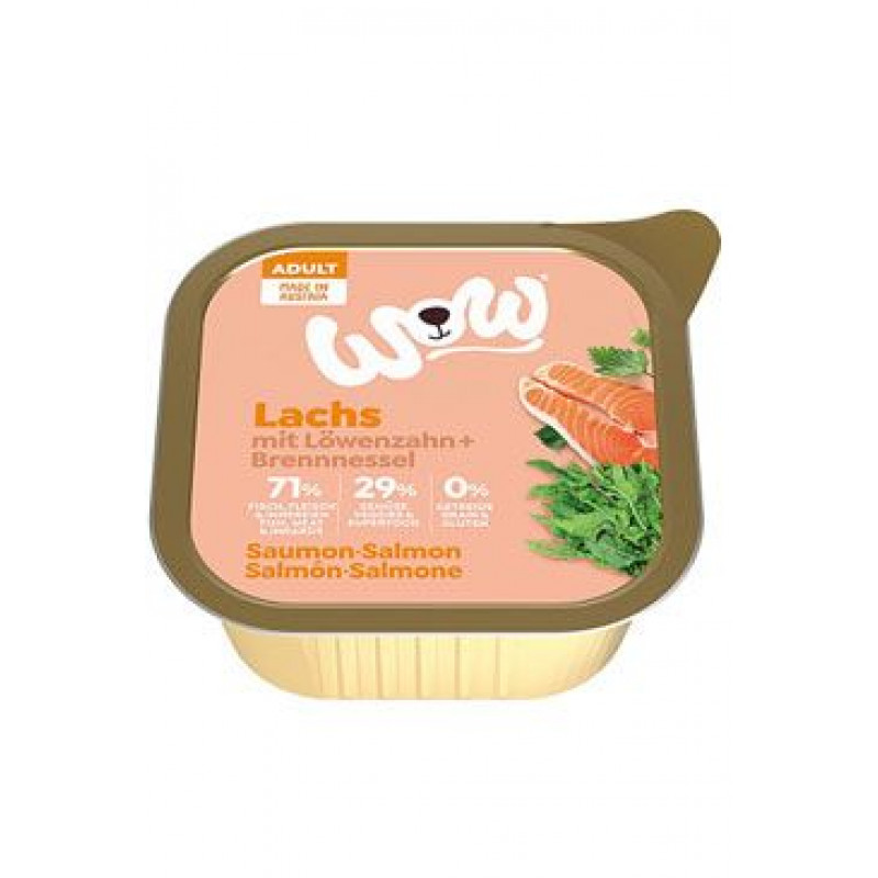 WOW Dog paštika Adult losos s rajčaty 150g
