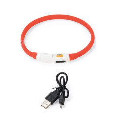 Obojek USB Visio Light 35cm červený KAR
